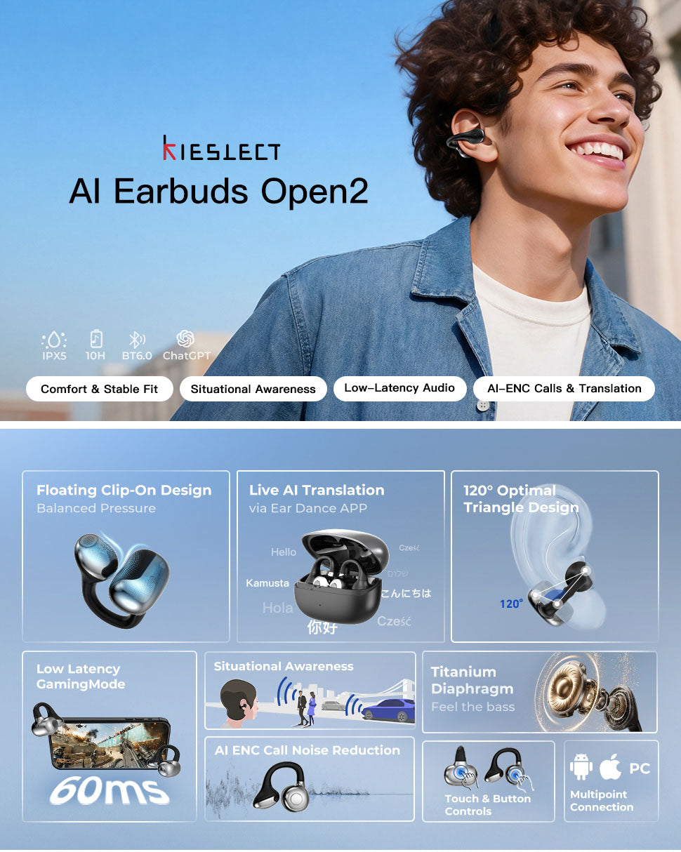 Kieslect AI Earbuds Open2