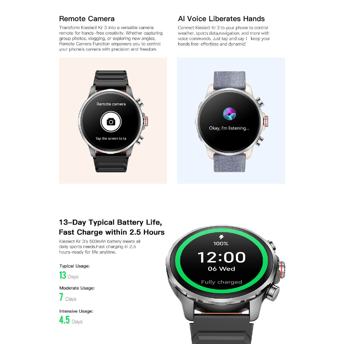 Kieslect Calling Smart Watch Kr 3