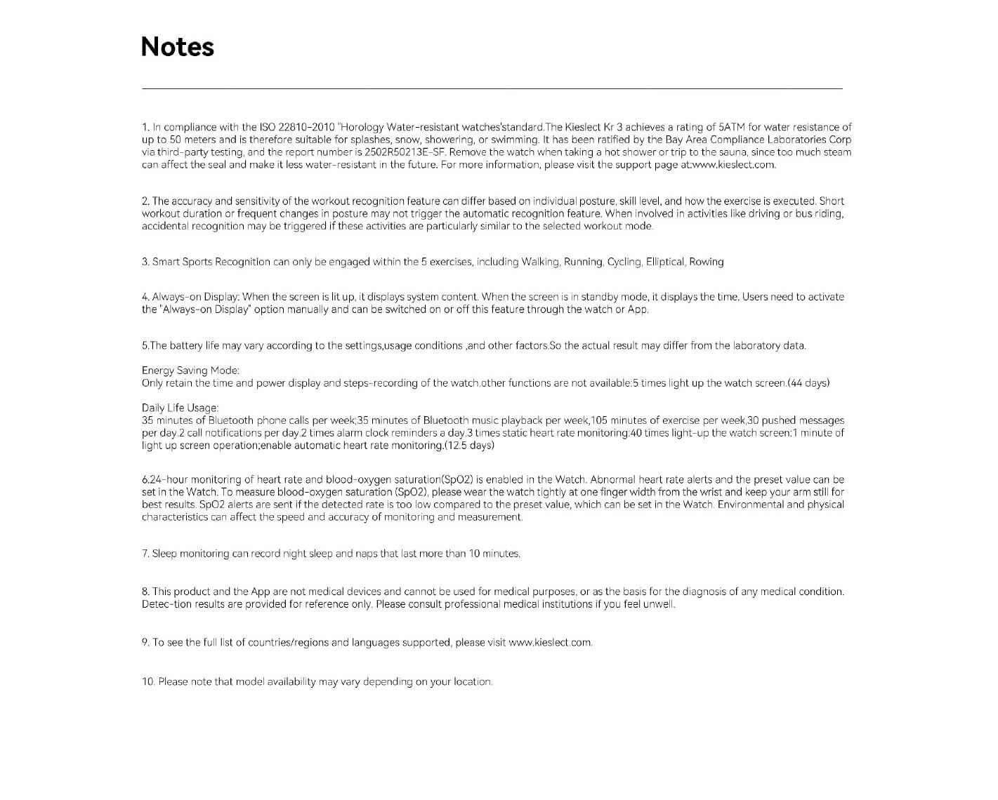 Kieslect Calling Smart Watch Kr 3