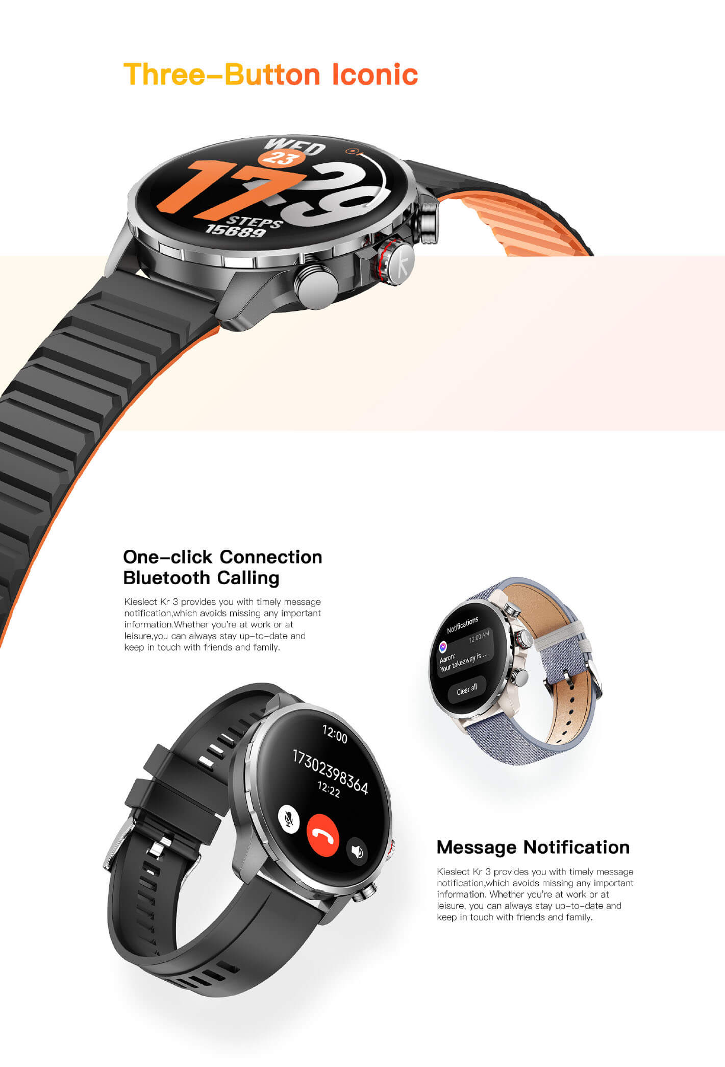 Kieslect Calling Smart Watch Kr 3