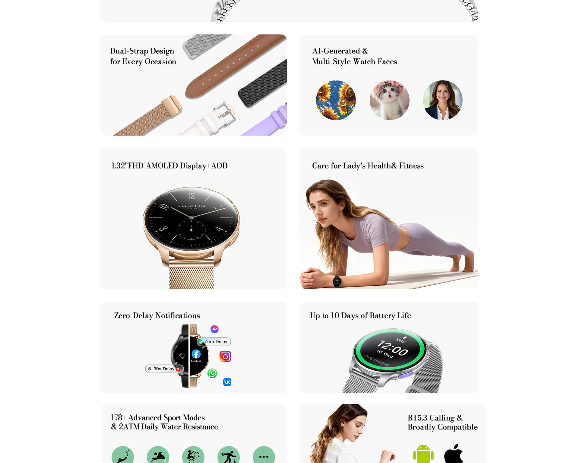Kieslect Elfin World's Thinnest Women's Smartwatch