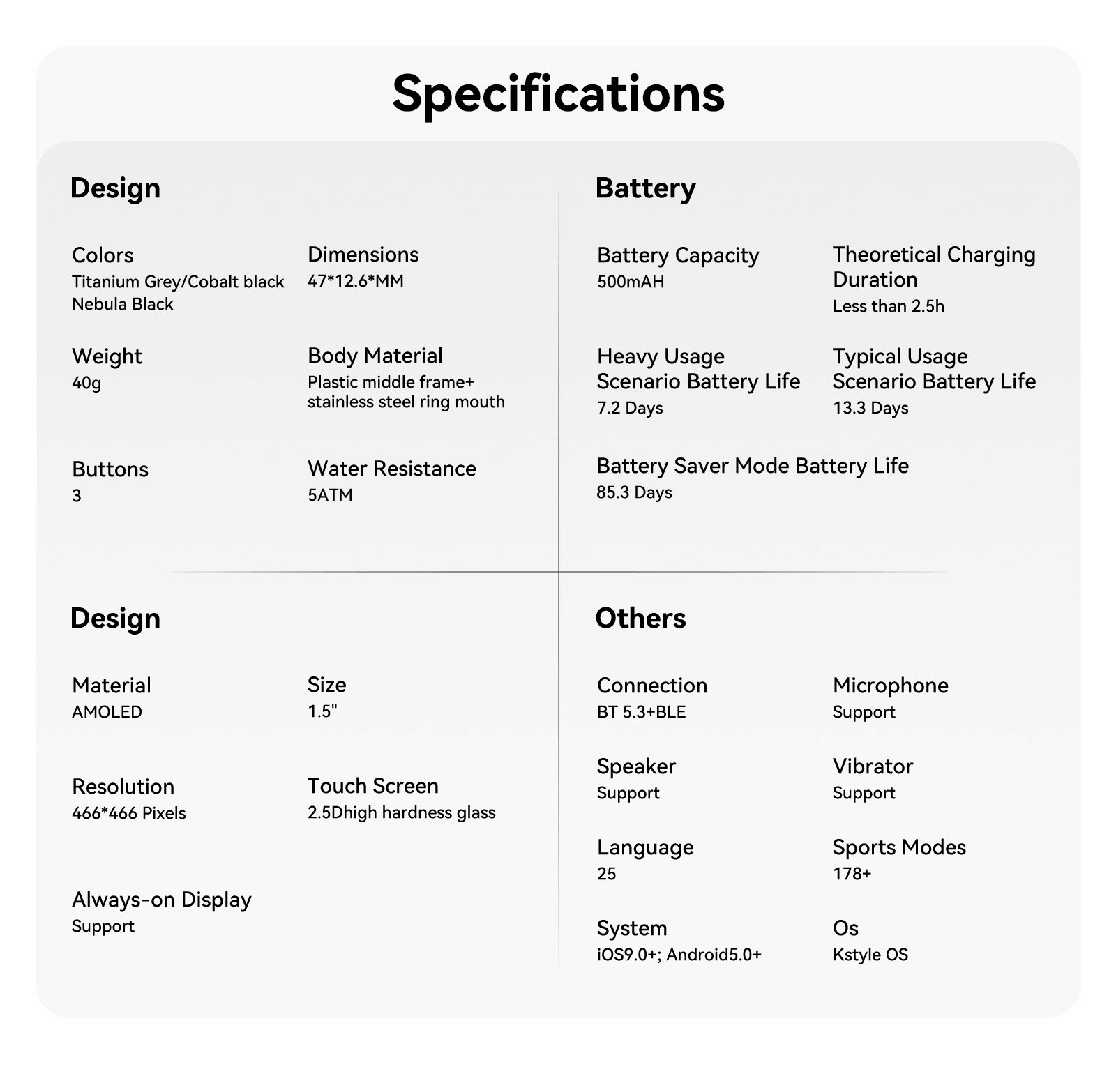 Kieslect Kr Note3 Smart Watch