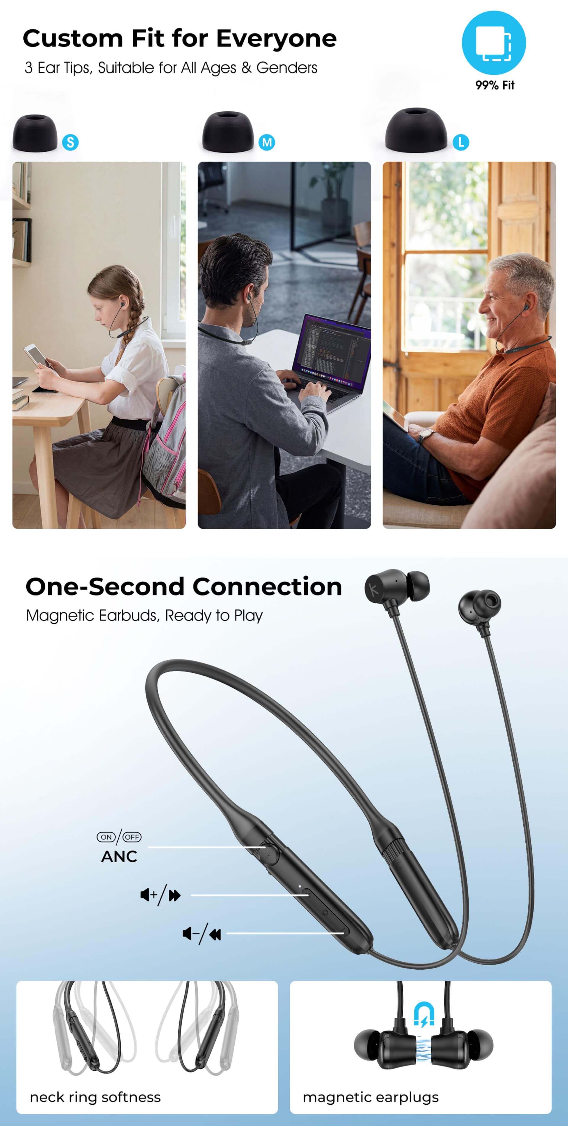 Kieslect Al Neckband 40H