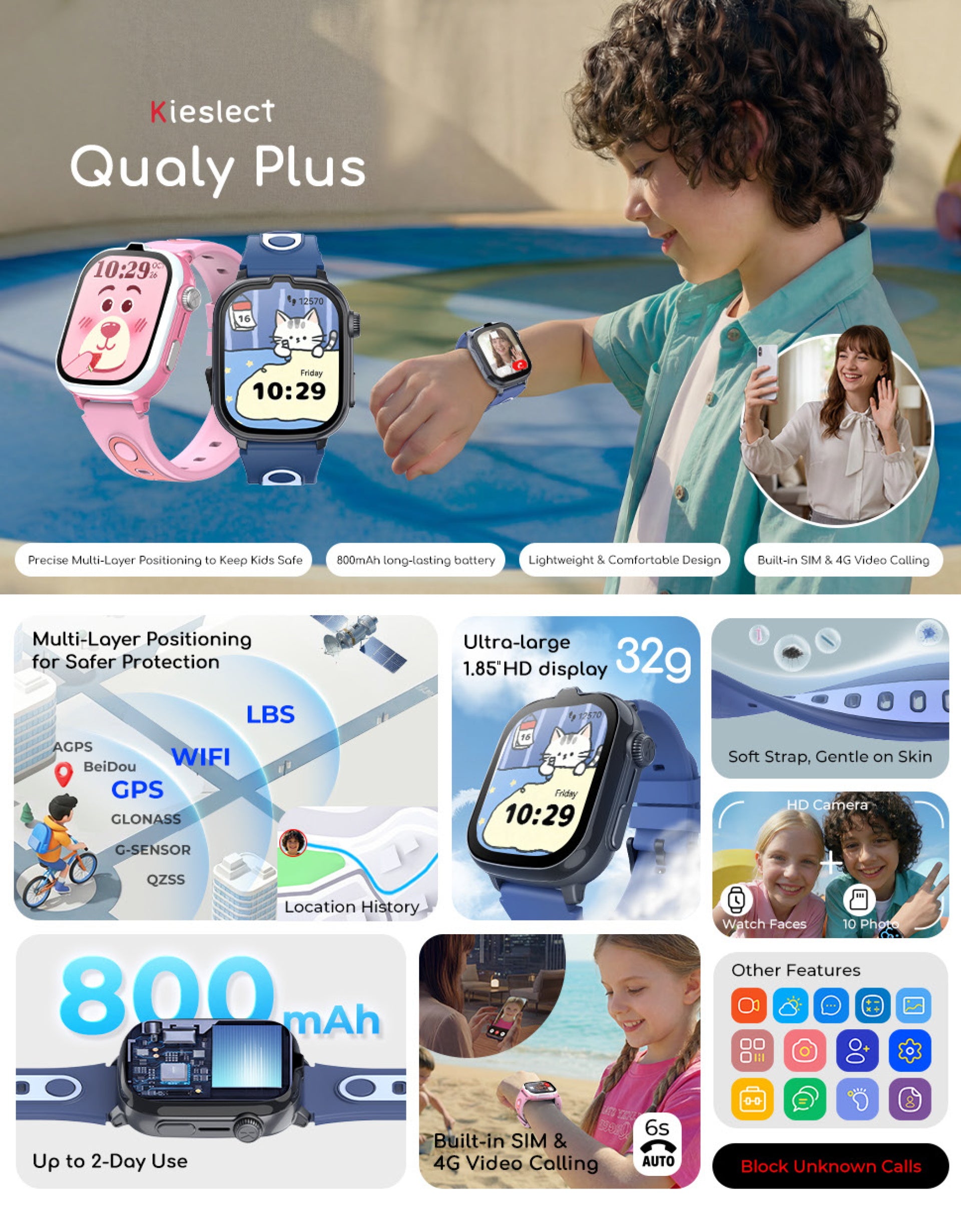 Kieslect Qualy Plus Kids Smart Watch