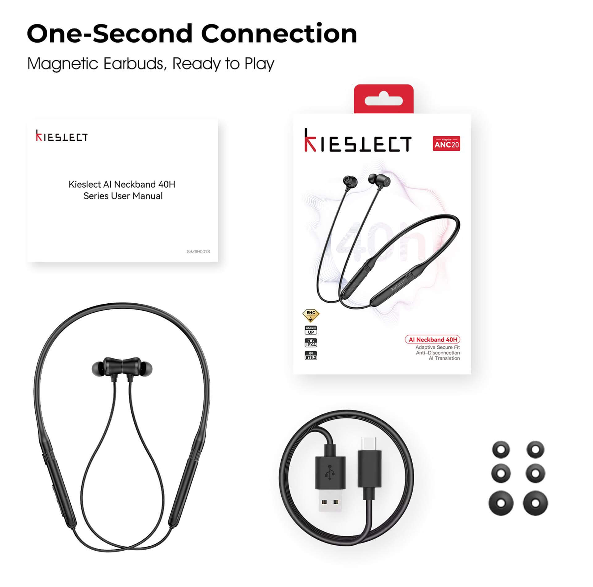 Kieslect Al Neckband 40H